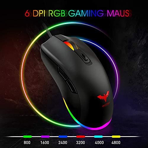 HAVIT Gaming Tastatur {DE Layout} & Maus & Headset & Mauspad Combo Set 4 in 1 für PC / Computer / Laptop / XBOX / PS4 / Tablets und mehr, Schwarz - Image 4