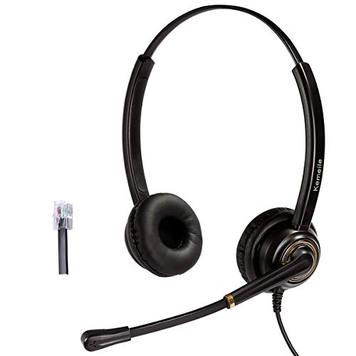 Professional Binaural Call Center Phone Headset Rj9 with Noise Cancelling Mic for Office