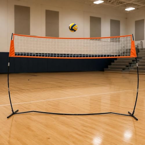 Red de voleibol portátil con malla blanca para instalación en interior y exterior 2