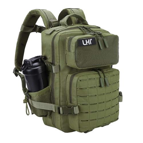 Image of LHI Tactical Military Backpack for Men 25L /45L Large Molle Army Assault Pack 3 Day Hiking Rucksack With Bottle Holder