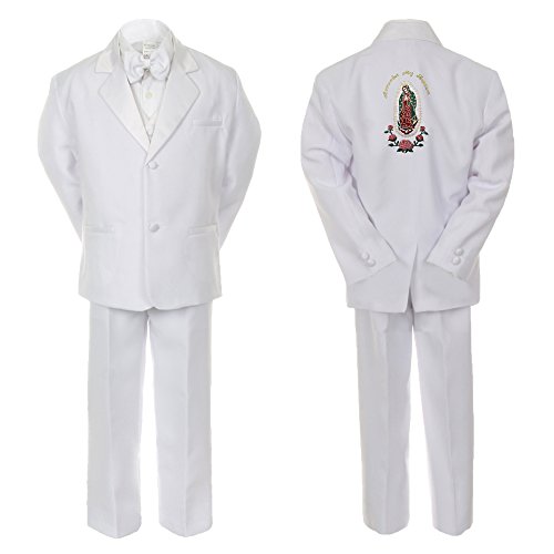 Image of New Born Baby Kid Boy Teen Christening White Suit Gold Virgin Mary on Back SM-20