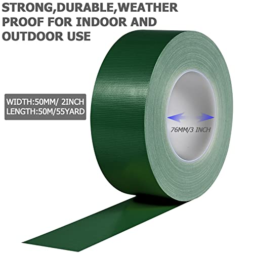 Image of Duct Tape, Industrial Grade Multi-Purpose Green Duct Tape, 2 Inches x 55 Yards Green Tape, Heavy Duty, Waterproof, Tear by Hand,No Residue, for Home Improvement, Repairs, Projects (Green)