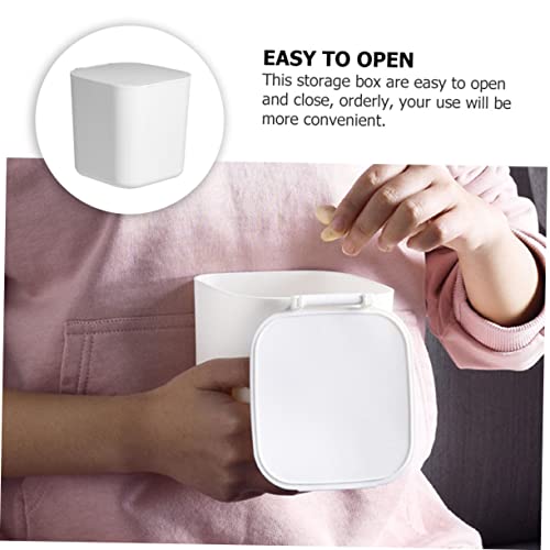 Image of 2 Pcs Desktop Trash Can Debris Storage Case with Lid Desktop Storage Case Mini Trash Can Lovely Small Container Debris Bin with Lid Lovely Trash Bin
