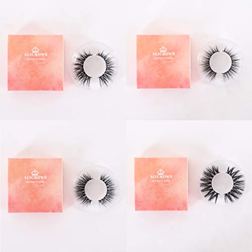 ALICROWN 3D False Eyelashes 4 Styles Volume Soft Lashes Hand-made Reusable Long Lash