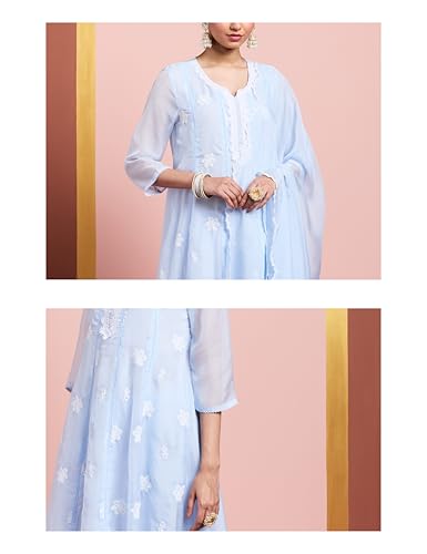 Image of Amazon Brand - Myx Women Kalidar Embroidered Kurta Set (Available in Plus Sizes)