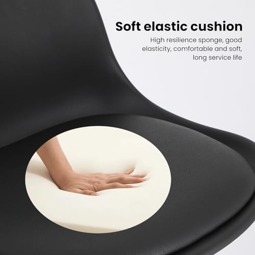Juego de 2 Butacos de Barra, Altura Ajustable y Giro de 360°, con Espaldar y Reposapiés, Tapizados en Cuero Sintético, Estilo Moderno, Color Negro miniatura 7