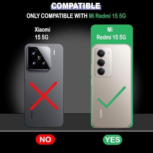 Image of Back Cover for Mi Redmi 15 5G | Full Camera Protection | Premium Liquid Silicon Case | Flexible Bumper Case for Mi Redmi 15 5G (Black)