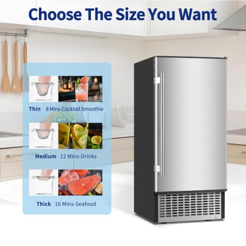 Image of 100LBS /24H Undercounter Ice Maker Machine with 30LBS Storage Bin