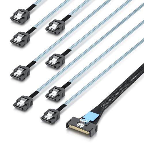 Cable ipolex MCIO a 8x SATA, 1 m