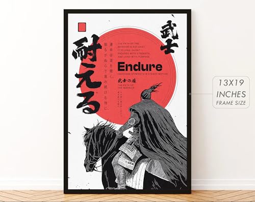 Image of Gamya Framed Japan Samurai Theme Motivational Quote Posters For Office, Living Room, Bedroom Wall Decor - Aesthetic Room Decor (13x19 Inches) (BF (WE))