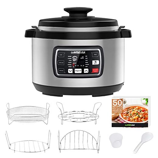 GoWISE USA GW22709 Ovate 9.5-Qt 12-in-1 Electric Pressure Cooker Oval with Slow Cook, Rice, Yogurt, Egg, Saute, Steamer, Keep Warm Functions + Accessories & Recipes, Stainless Steel