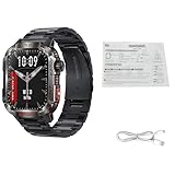 XUMIUZIY Orologio Sportivo Outdoor HT29, Schermo HD da 2,01 Pollici con Torcia e Bussola, Oltre 100 modalità Sportive, Fitness Tracker Impermeabile IP68 (Acciaio)