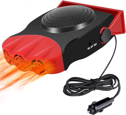 Leaflai Car Heater 12V Defroster & Defogger -150W Fan Plugs into Cigarette Lighter for Quick Windshield Defrosting and Interior Cooling