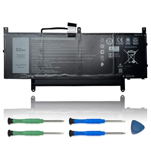 Image of N7HT0 Laptop Battery Replacement for Dell Latitude 9510 2-in-1 Latitude 9510 9520 P94F P95F P95F001 Series TVKGH V5K68 N2NLL HYMNG 08NFC7 N2NLL N7HTO 0PKW00 089GNG 0HYMNG 7.6V 52Wh 6500mAh