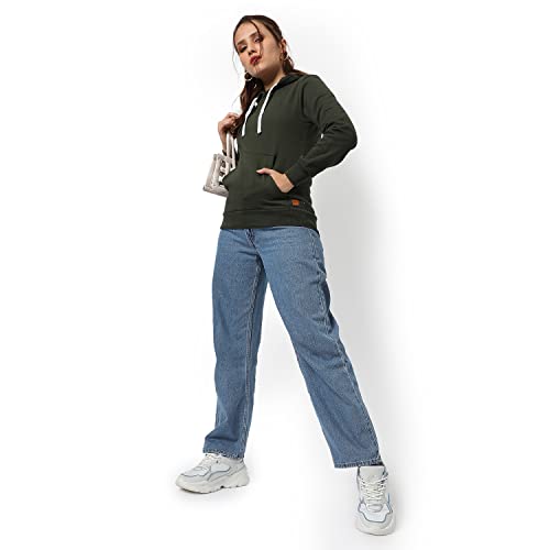 Image of Campus Sutra Women cotton Premium Zipper Hoodie-Grey