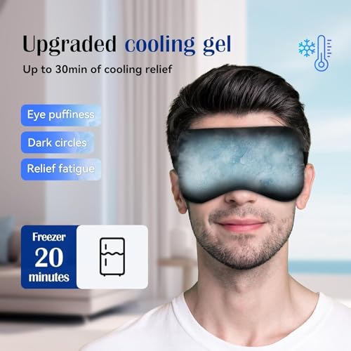 Image of Cooling Gel Eye Mask | Dark Circles, Dry Eyes & Eye Strain Relief | Cold Therapy Sleep Mask | For Men, Women & Family | Universal Fit | Reusable Gel Pad