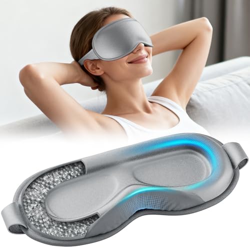 Weighted Eye Mask for Sleeping - Sleep Mask for Women & Men, Blac...