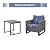 Rilyson Wicker Outdoor Patio Chairs Set - 3 Piece Rattan Patio Furniture Bistro Chairs Set with Waterproof Wicker,Comfortable Cushions and Sturdy Metal Frame for Porch Deck Backyard(Mixed Grey/Blue)