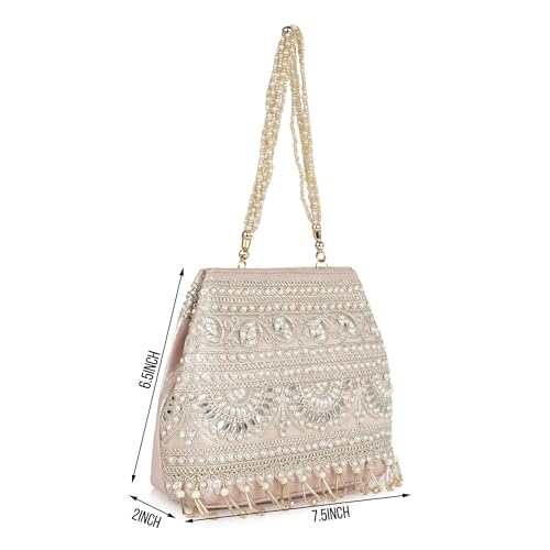 Image of Nevis Stylish Embroidery Unique Desing Traditional Wedding Party Handheld Portli Bag For Women