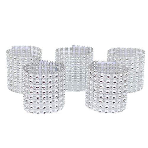 50 Unidades Anéis De Guardanapo De Mesa Anéis De Guardanapo De Festa Strass Prata Anéis De Guardanap