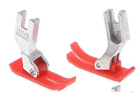 Zenith MT-18 Teflon Set of 2 Pressure Foot for Industrial Umbrella Double Big Machines Compatible with Jack Juki Gemsy Zenith Industrial (MT 18 Set of 2) Red Color