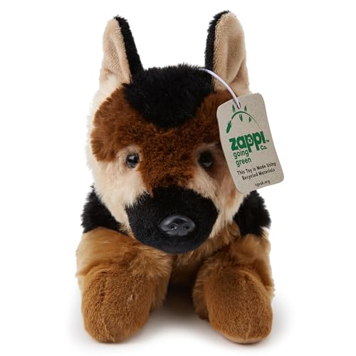 Zappi Co Deutscher Schäferhund Plüschhund (28 cm) - Treuer, Kuscheliger Hund, Umweltfreundlich, Perfekt für verspielte Kinder, Recyceltes Material