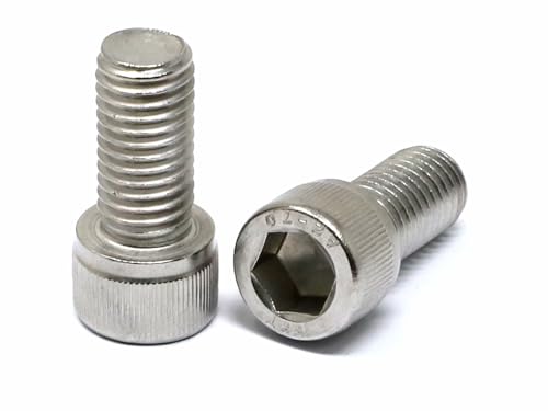 Image of iexcell 5 Pcs M12 x 25mm Thread Pitch 1.75 mm Stainless Steel 304 Hex Socket Head Cap Screws Bolts Kit