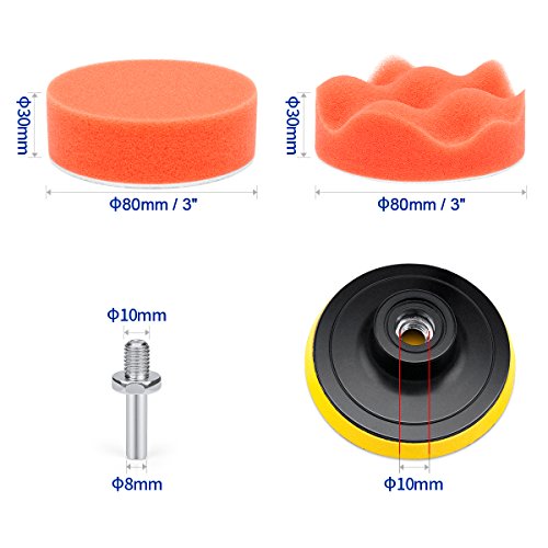 Car Foam Drill Polishing Pad Kit 22 PCS, 3 Inch Buffing Pads - Image 3