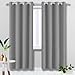 HUAXIQUE Short Grey Bedroom Curtains Insulating Cold Heat Light Polyester Curtain Acoustic Insulation for Double Room Living Room Interiors 200 x 160 cm