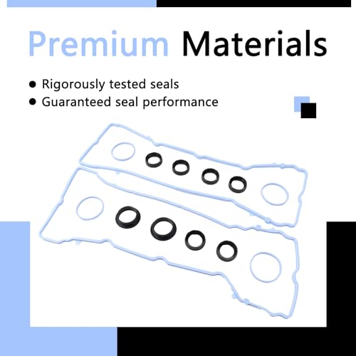 Image of Valve Cover Gasket Kit Set - Compatible with 2011-2020 3.6L V6 Avenger Challenger Durango Grand Caravan Journey Ram ProMaster 1500 2500 3500, Grand Cherokee Wrangler, 200 300