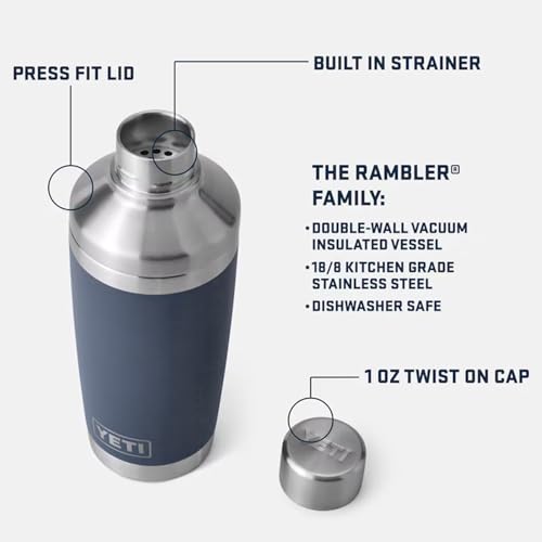 YETI Rambler 20 oz Cocktail Shaker, Stainless Steel, Vacuum Insulated, Cape Taupe by YETI - Image 2