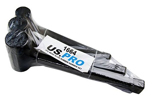 Image secondaire de US PRO 1664 3pc Rubber mallets Marteaux en Caoutchouc, Noir
