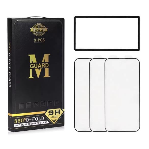 - M-Guard 3 Screen Protectors for iPhone 15 & 16 – Case-Friendly, 9H Tempered Glass with Installation Frame and Ultra Resistant (Privacy, iPhone 15 Pro Max)