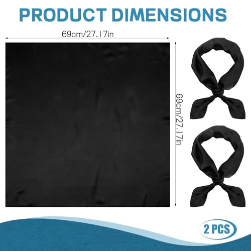 Silk Scarf for Women Satin Neck Scarves Square Satin Scarf Wrap Solid Hair Bandanas Scarfs Lightweight Headband 2 Pack2