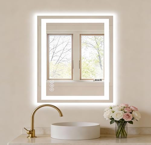 Image of NEWBULIG Bathroom Mirror, Wall Mirror with Aluminum Alloy Thin Frame, Bathroom Mirrors for Over Sink, Bedroom, Living Room, Entryway