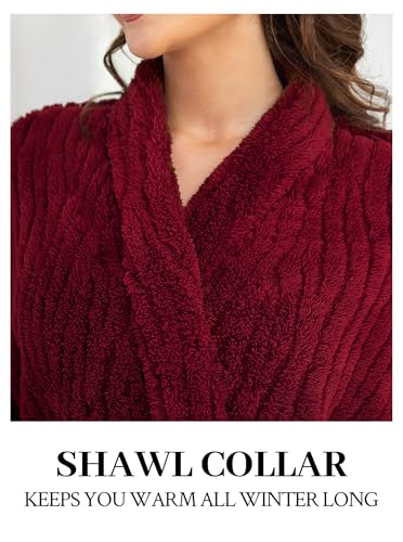 Image of Hellomamma Long Bath Robe for Womens Plush Soft Fleece Bathrobes Nightgown Ladies Pajamas Sleepwear Housecoat