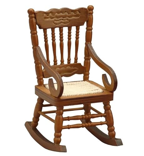 Brown 1/12 Miniature Rocking Chair Dollhouse Furniture Accessories Doll House
