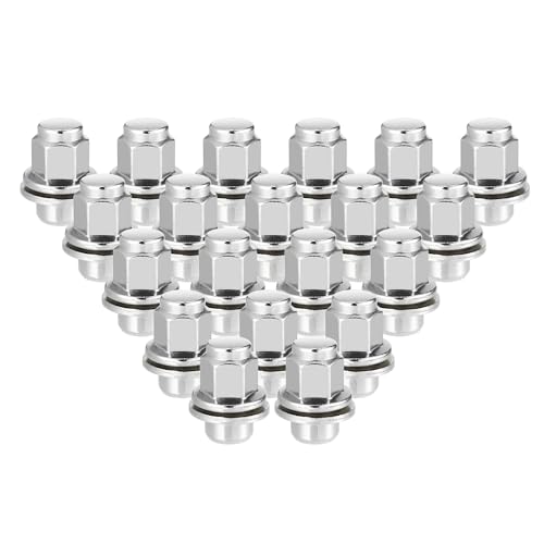 Image of 20 Pcs Wheel Lug Nuts Compatible for Jaguar XF XJ XE, Durable M12 x 1.5 Carbon Steel Silver Tone Tire Lugnuts