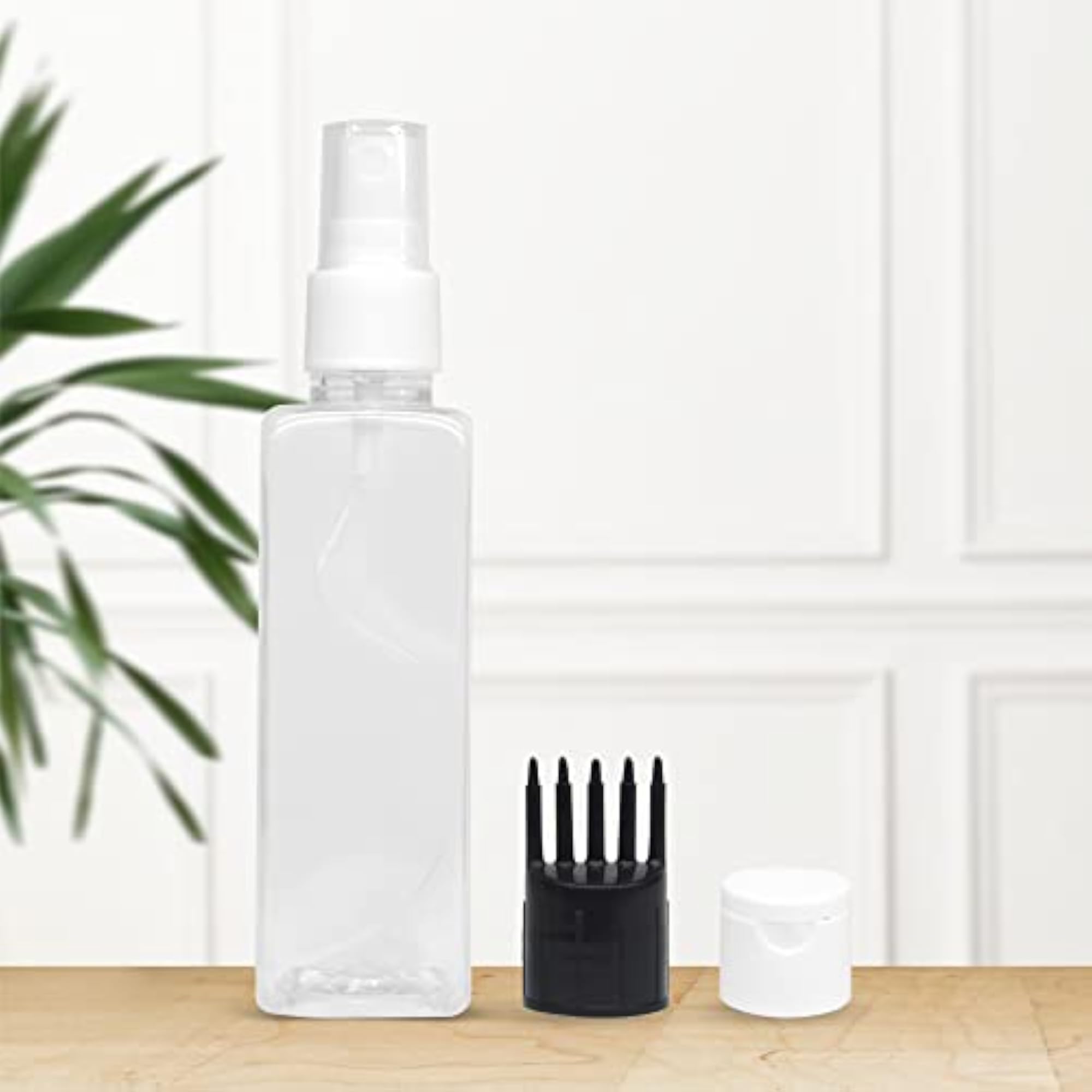 Rectangular Refillable Container with Spray Atomizer & Comb Applicator