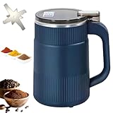 Kleine Getreidemühle für den Haushalt, Kaffeebohnenmahlen, 28000 U/min Edelstahl Multifunktionale Pulvermühle, 8 Klingen, für Kaffeebohnen Nüsse Gewürze Getreide Kräuter Zucker Reis(Blau)