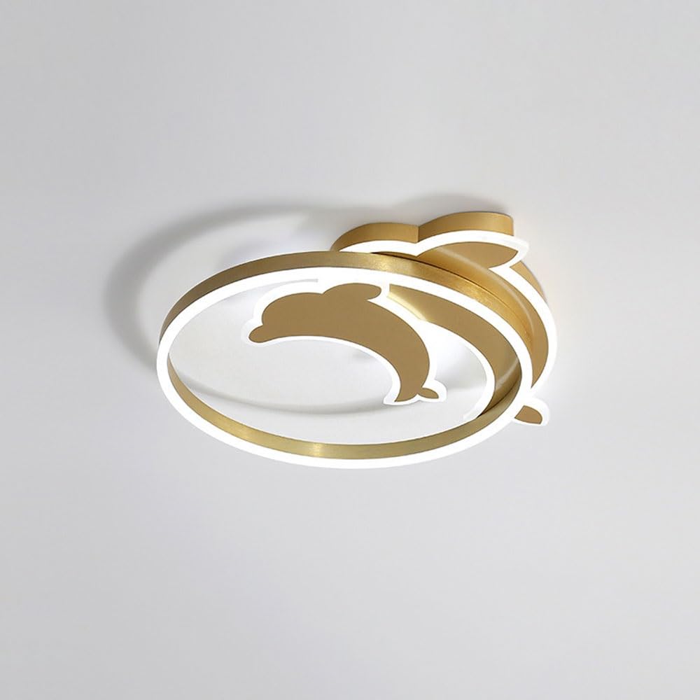 Lustre moderne Golden Dolphin plafonnier chic pour un salon raffiné