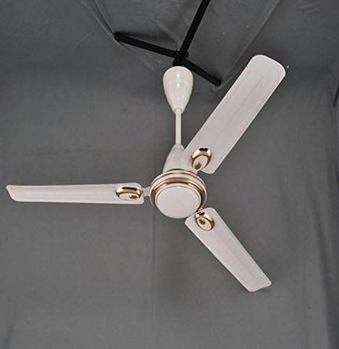 Belifal BLDC 5 Star Rated 48" 12V DC 30W Solar Good Speed Ceiling Fan (White and Brown)