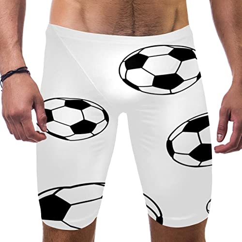 Traje de baño de fútbol para hombre blanco y negro bañador deportivo cómodo