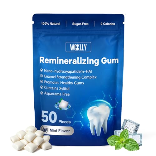 Image of Remineralizing Gum with Nano Hydroxyapatite and Xylitol,Smooth Mint Hydroxyapatite Gums for Enamel Support and Gum Care,Sugar Free Gum with Long-Lasting Flavor