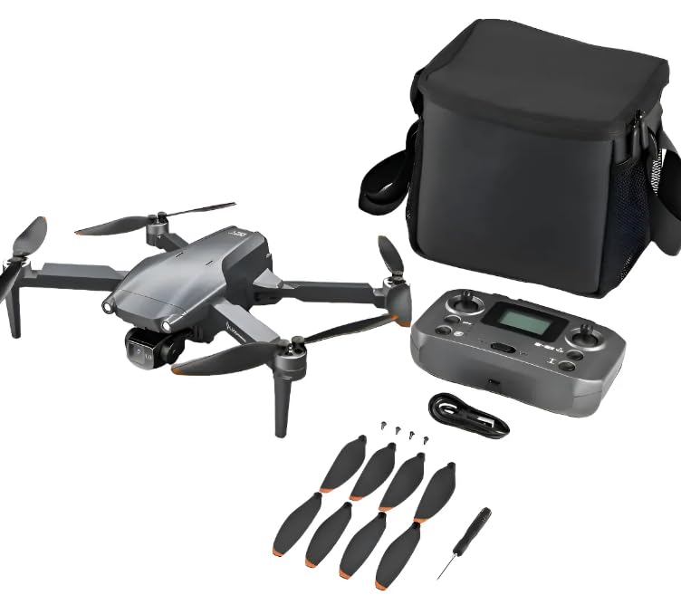 Drone L600 Pro Controle Câmera 4k Dupla Gps Bateria 25 Minutos de Voo Drone com, Câmera HD, Design Dobrável em Cinza, Controle Remoto, Quadricóptero para Fotografia Aérea