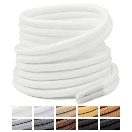 Image of Handshop 2 Pairs Round Boots Shoelaces, Heavy Duty Outdoor Shoe Laces | Replacement Shoestrings for Hiking, Running, Sporting Shoes and Work boots, Sturdy and Robust, 28 Colors, 30-63 inch Length