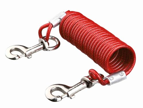 Trixie 22945 Hofleine mit Spiralkabel, 5 m, rot