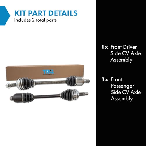 Image of TRQ Front Driver and Passenger Side CV Axle Assembly Set 2 Piece Compatible with 2003-2006 Acura MDX 2006-2008 Honda Pilot