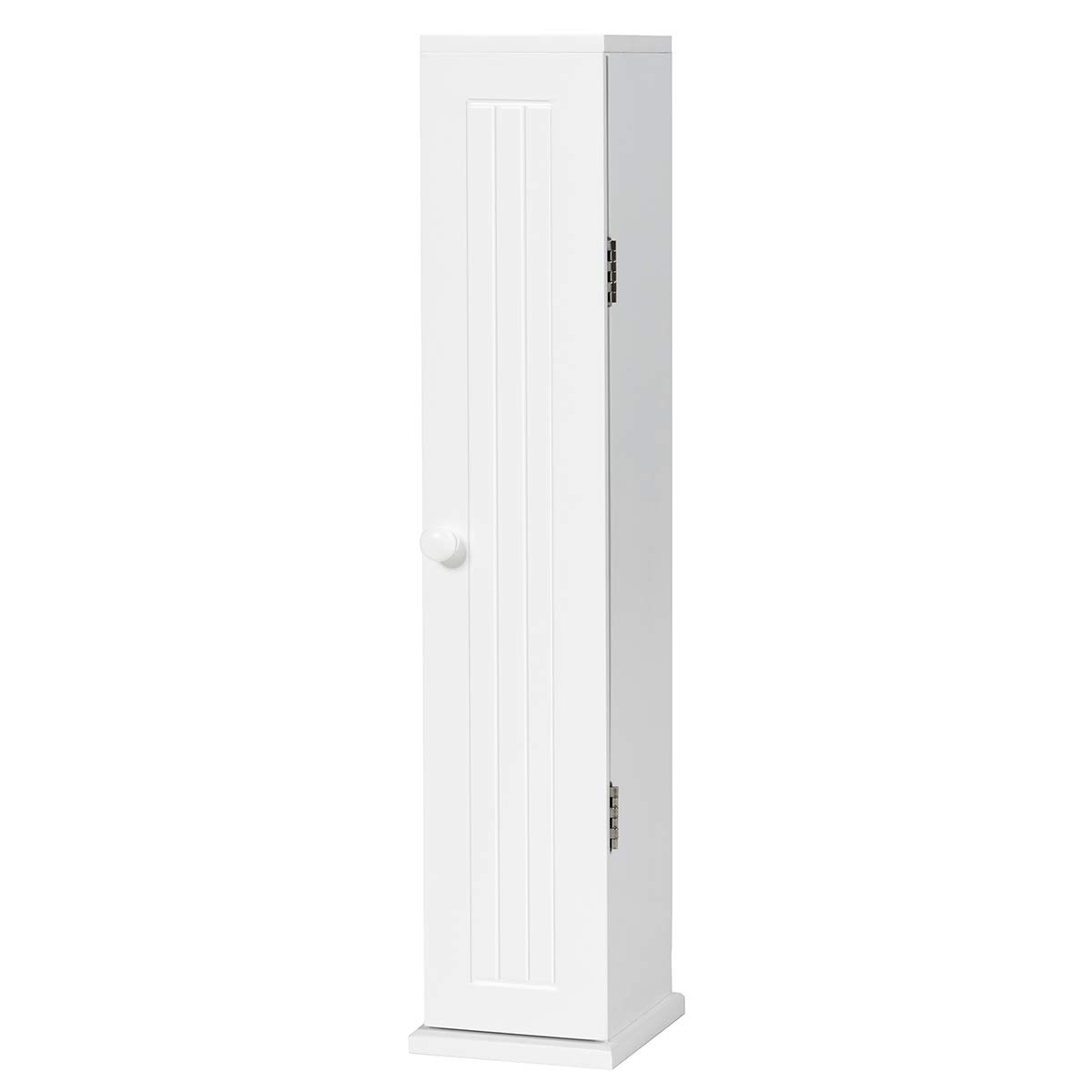 Multigot Bathroom Storage Cabinet, Wooden Toilet Paper Holder with 3 Detachable Shelves and Handle, Freestanding Tissue Organizer for Home Kitchen Living Room (White)