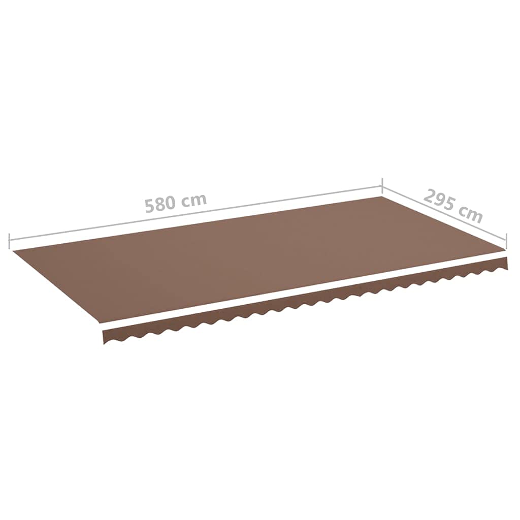 Leasha Toile de Rechange Store Banne avec Lambrequin, Toile Tissu de Remplacement pour Auvent 580x295 cm Marron